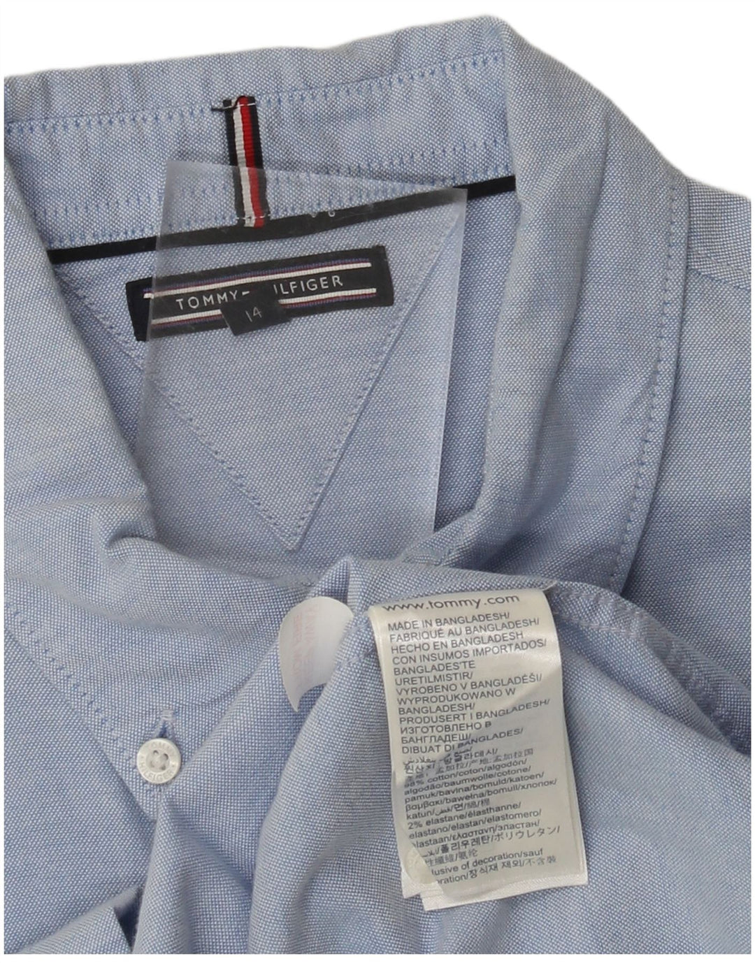TOMMY HILFIGER Boys Shirt 13-14 Years Blue Cotton
