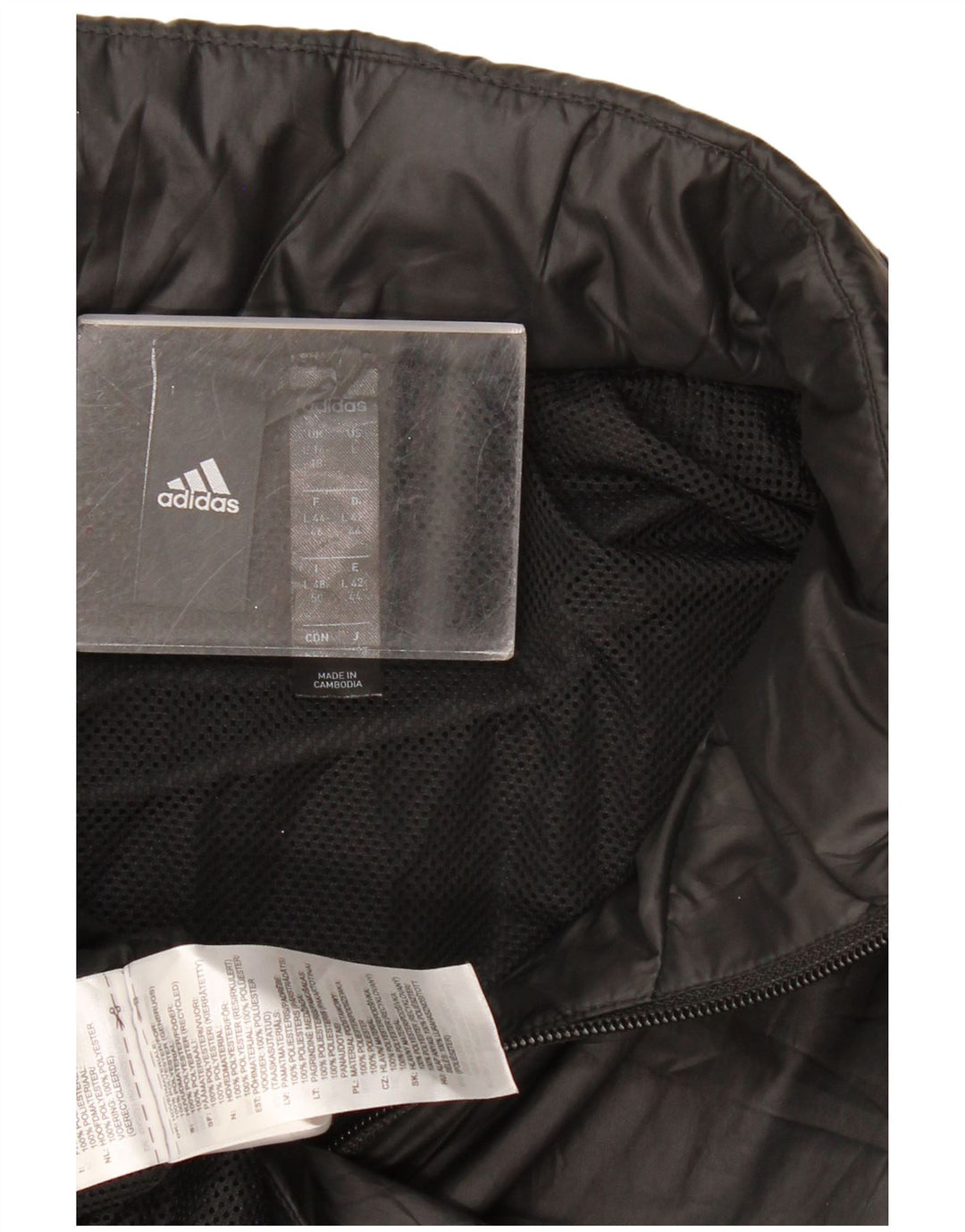 Adidas Womens Graphic Rain Jacket UK 16/18 Large Black Polyester
