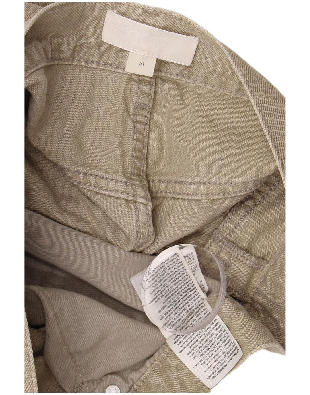 Cos Womens Cropped Jeans W31 L25 Beige Cotton