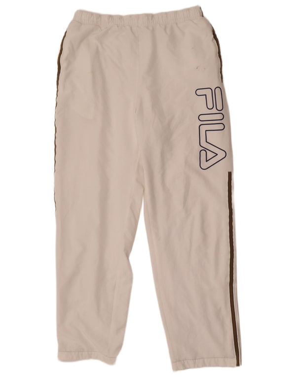 Fila Mens Graphic Tracksuit Trousers Large White Striped Polyester