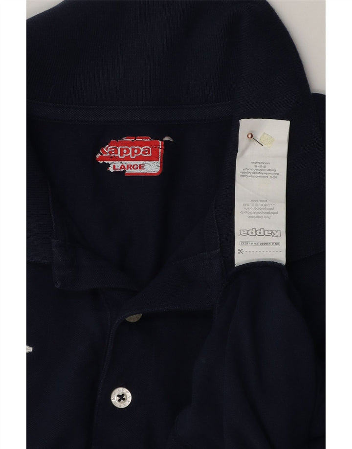 KAPPA Mens Polo Shirt Large Navy Blue Cotton