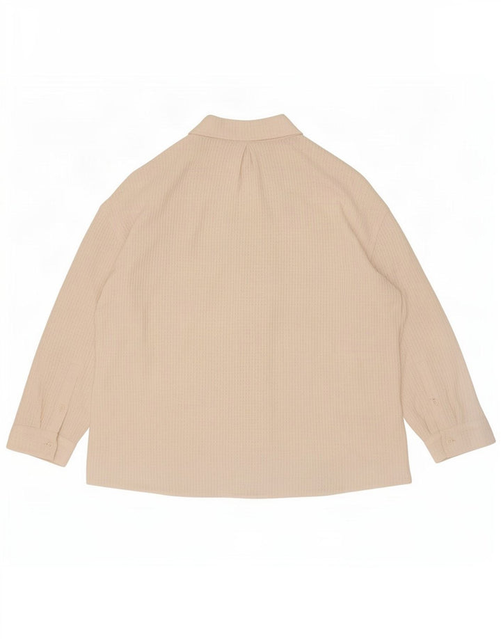 Marks & Spencer Womens Oversized Shirt Blouse UK 16 Large Off White Viscose