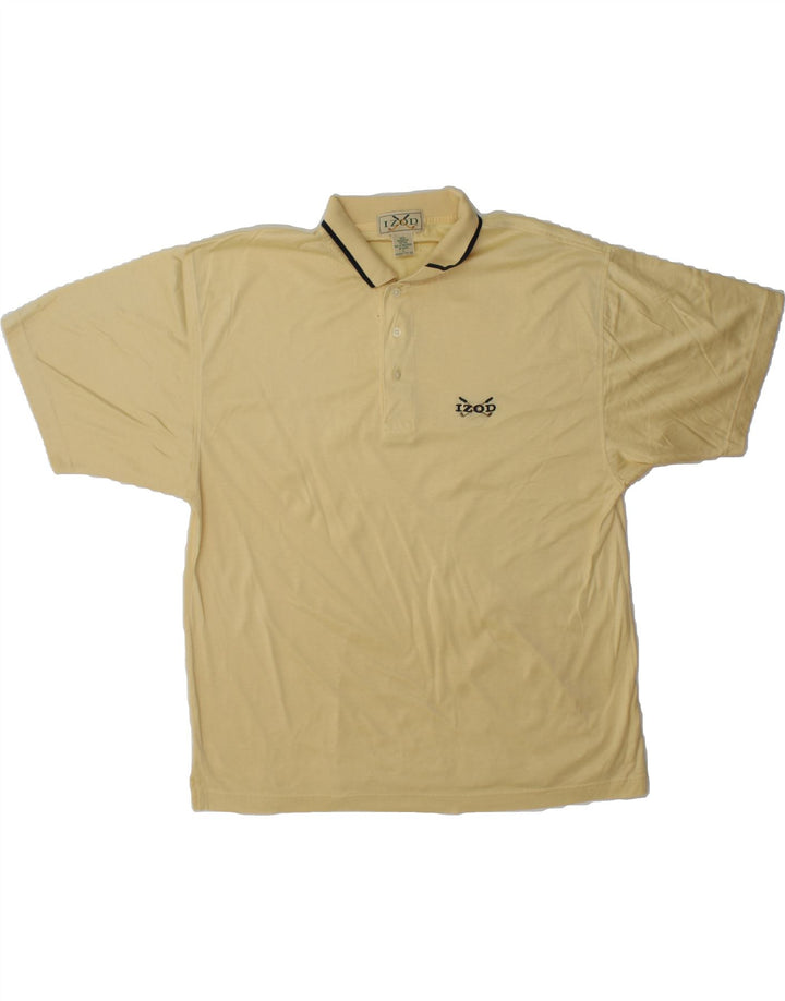 IZOD Mens Polo Shirt Large Beige Cotton Vintage Izod and Second-Hand Izod from Messina Hembry 