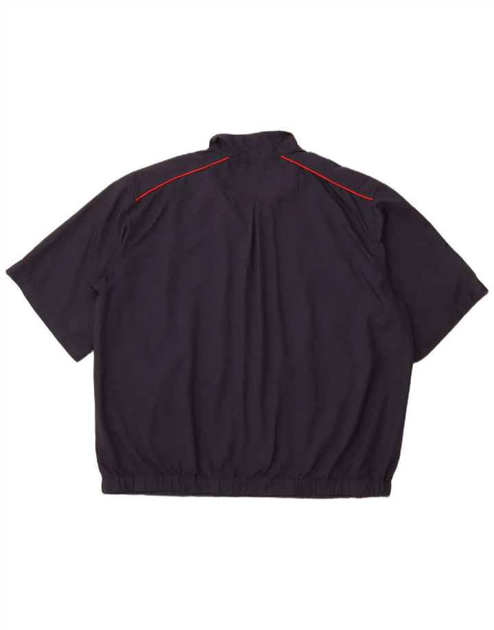 NIKE Mens Short Sleeve Zip Neck Pullover Tracksuit Top 2XL Navy Blue