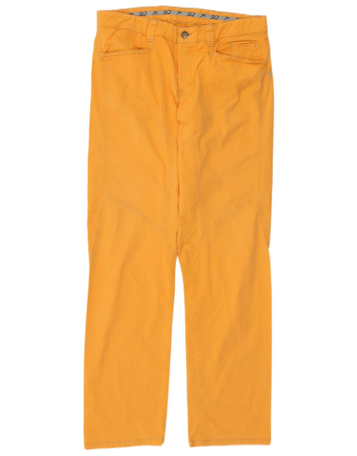 9.2 BY CARLO CHIONNA Mens Straight Casual Trousers W36 L32 Yellow Cotton