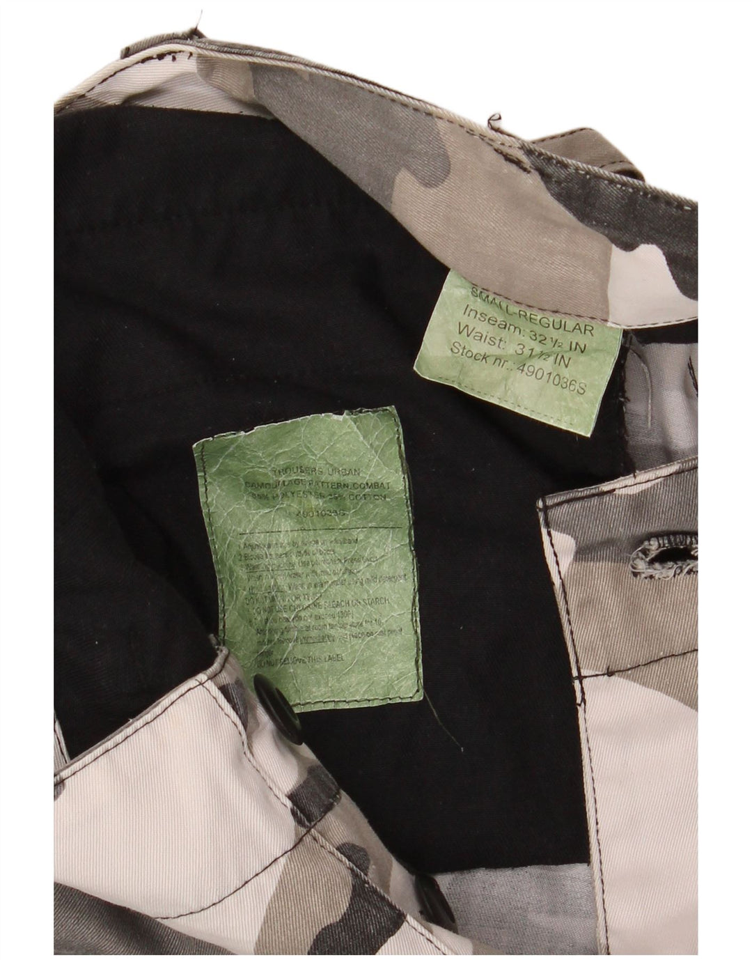 VINTAGE Mens Regular Cargo Trousers Small W31.5 L32.5 Grey Camouflage