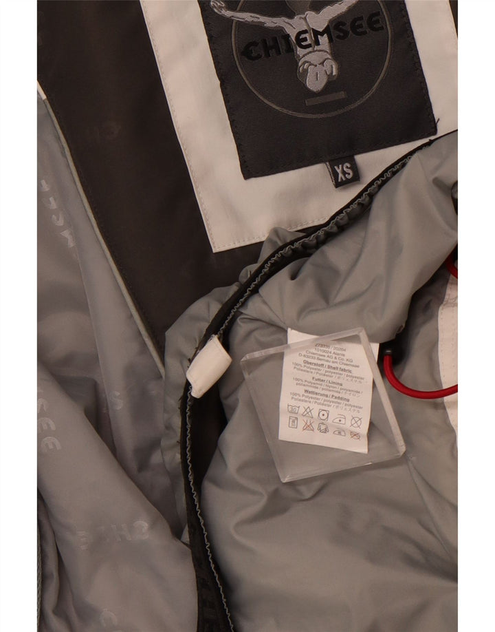 CHIEMSEE Womens Hooded Windbreaker Jacket UK 6 XS White Colourblock