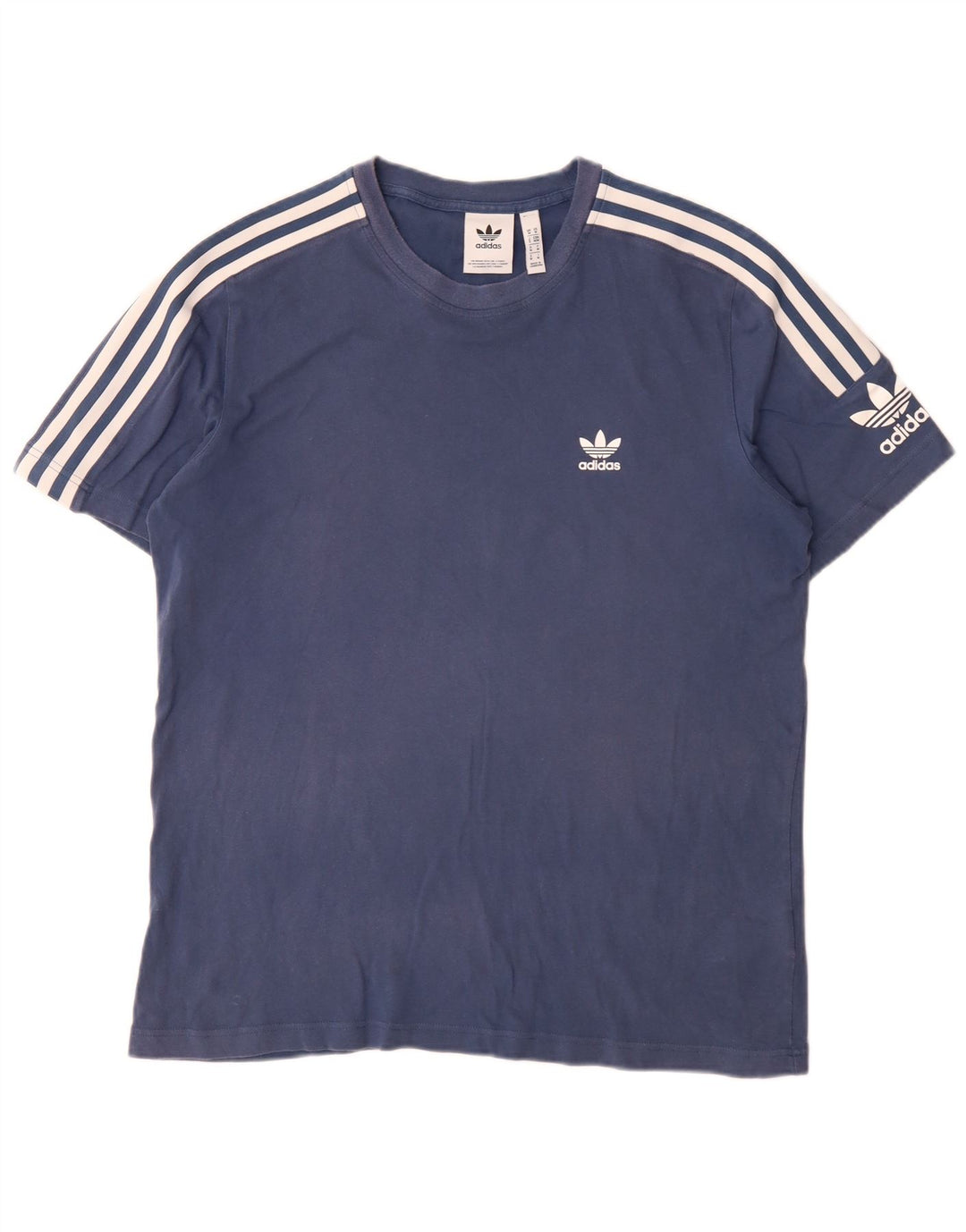 Adidas Mens T-Shirt Top Medium Blue Cotton