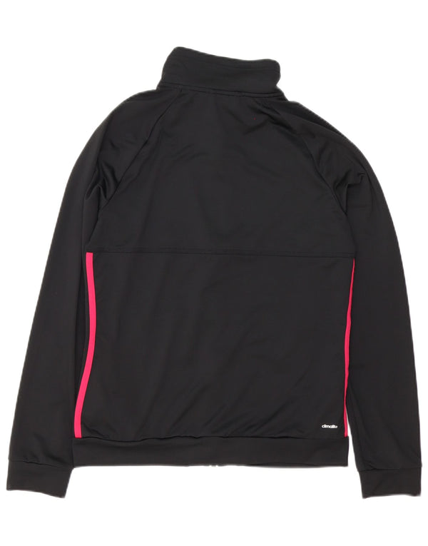 Adidas Womens Climalite Oversized Tracksuit Top Jacket UK 8/10 Small Black