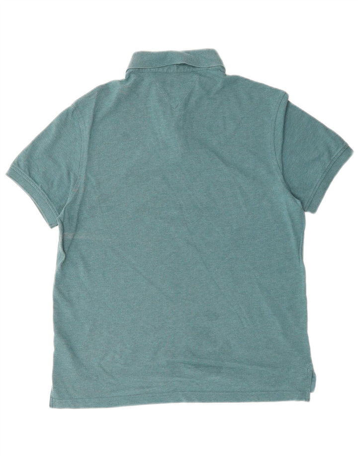 Tommy Hilfiger Mens Polo Shirt Medium Blue Cotton