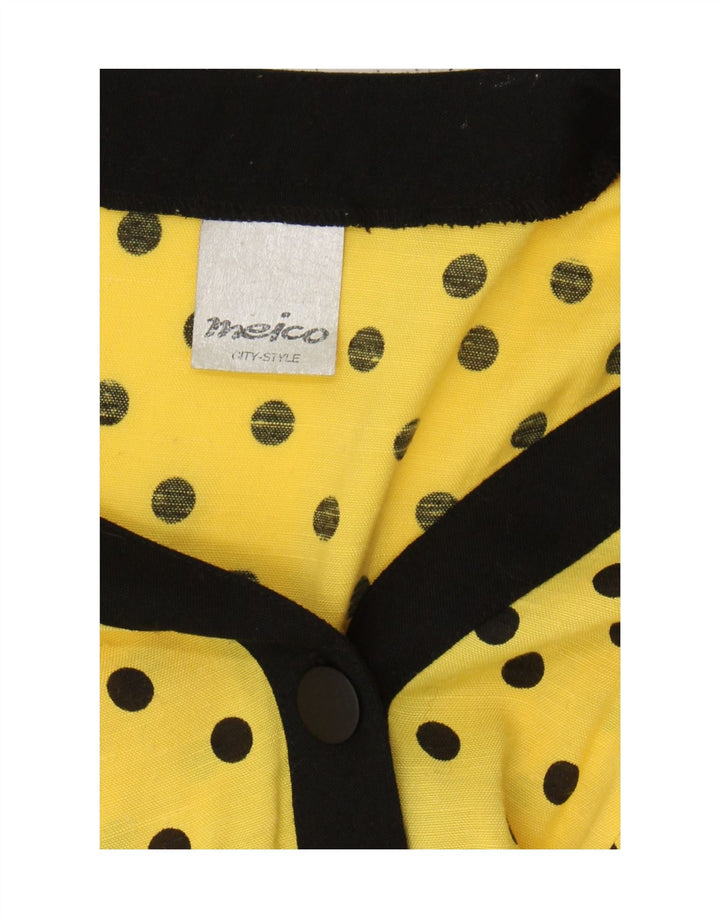 Meico Womens 3/4 Sleeve Blazer Jacket UK 12 Medium Yellow Polyester