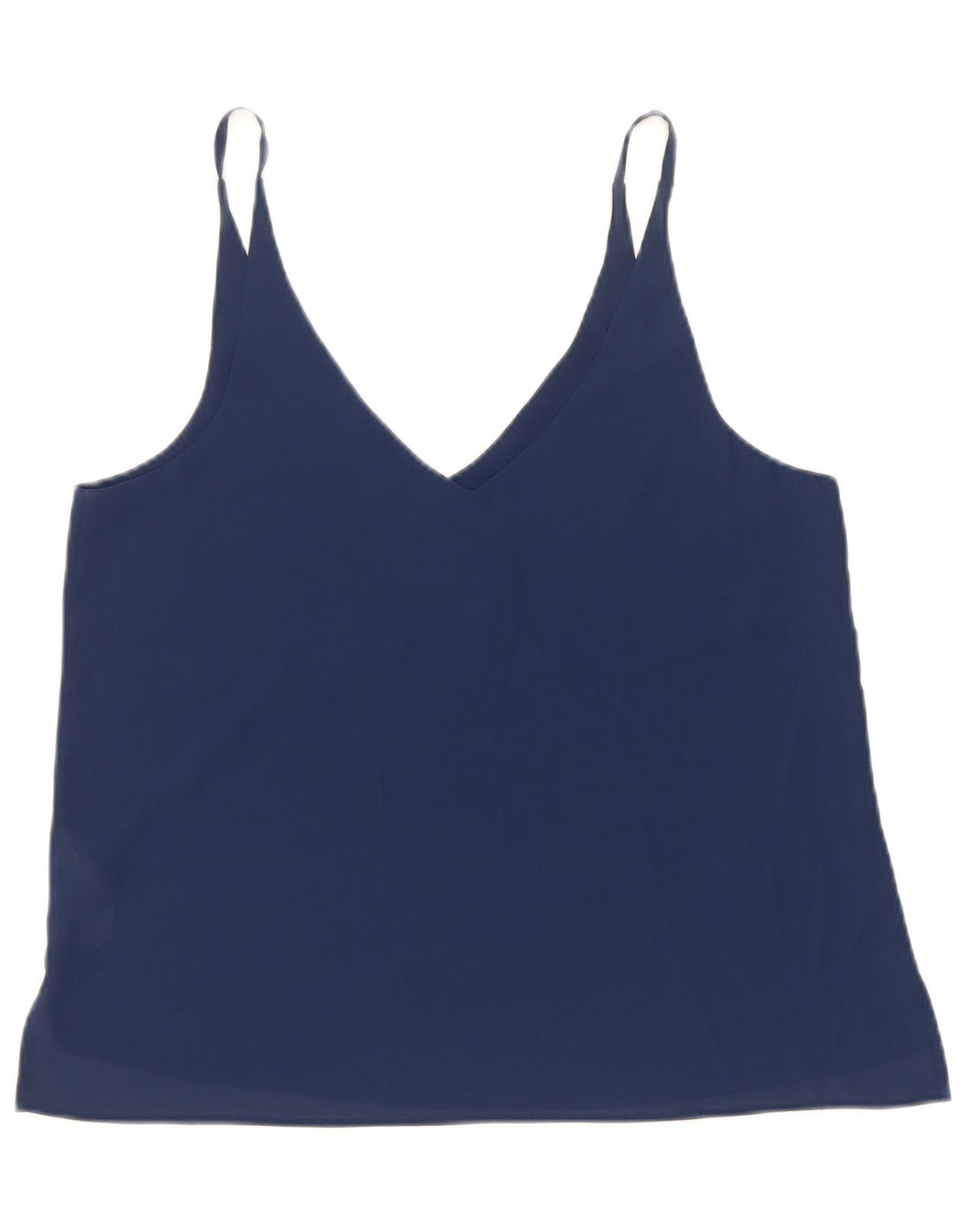 Topshop Womens Cami Top UK 10 Small Navy Blue Polyester