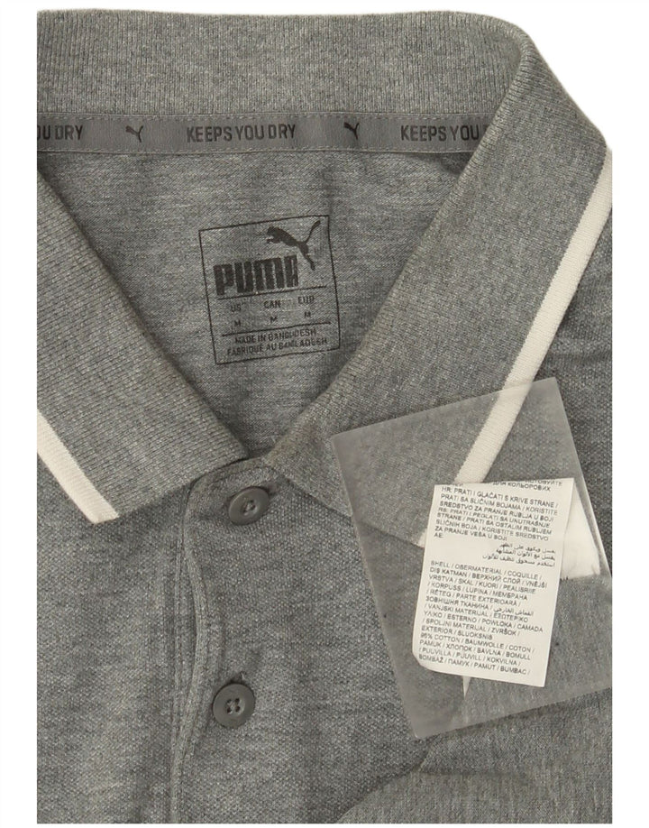 Puma Mens Polo Shirt Medium Grey Cotton