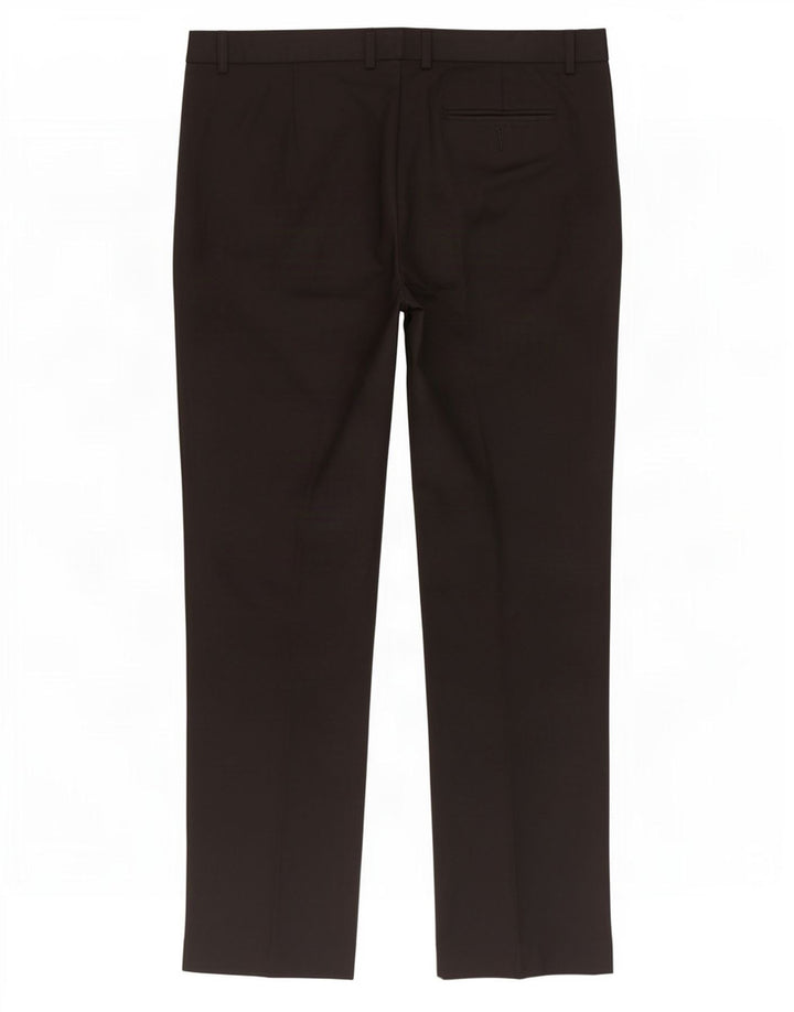 Marks & Spencer Mens Regular Fit Suit Trousers W38 L33 Black Polyester
