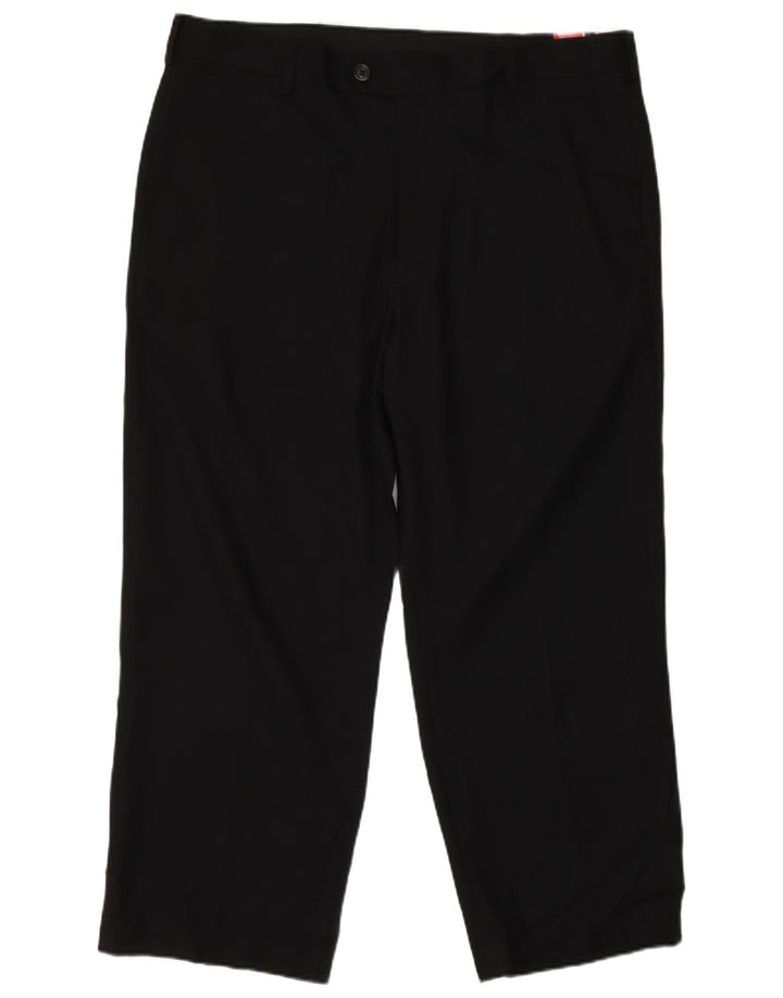 Izod Mens Straight Suit Trousers W36 L26 Black Polyester