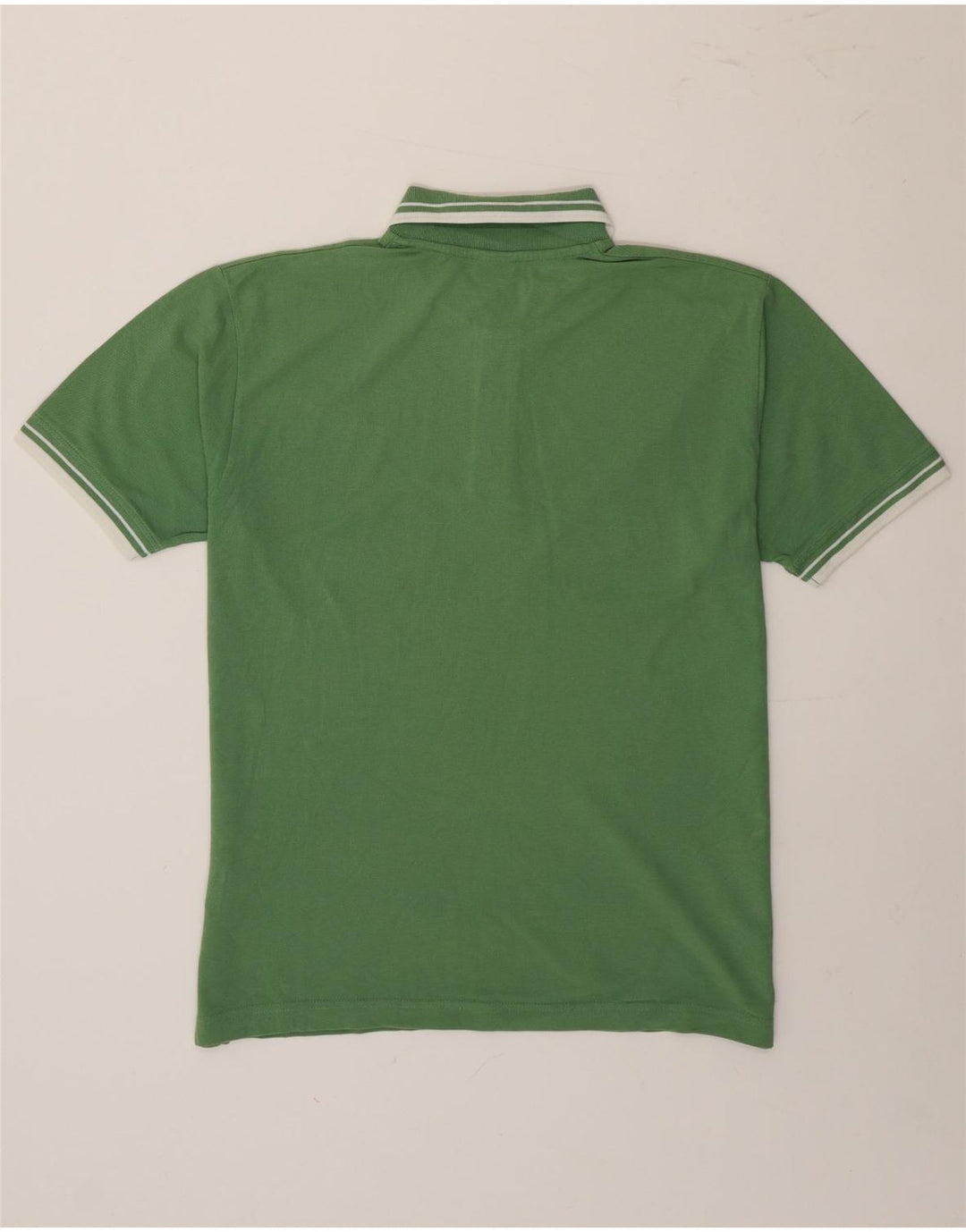 Lee Mens Polo Shirt Large Green Striped Cotton