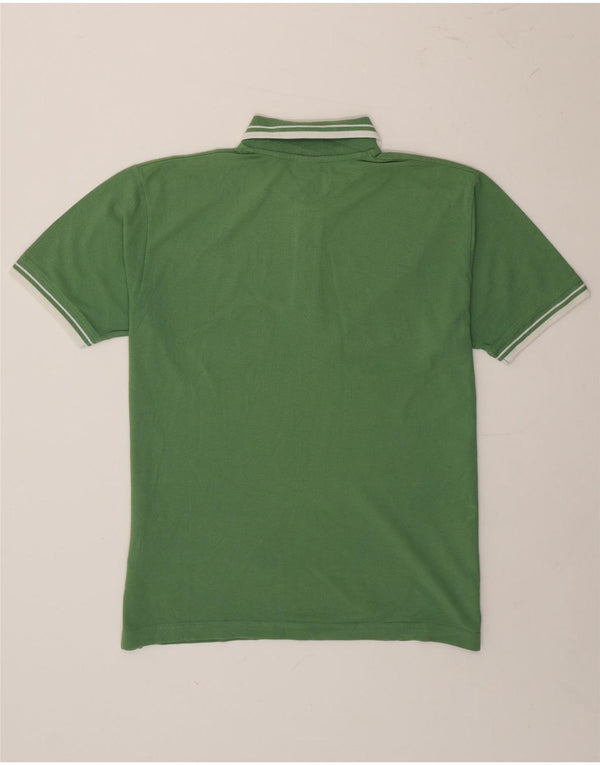 Lee Mens Polo Shirt Large Green Striped Cotton