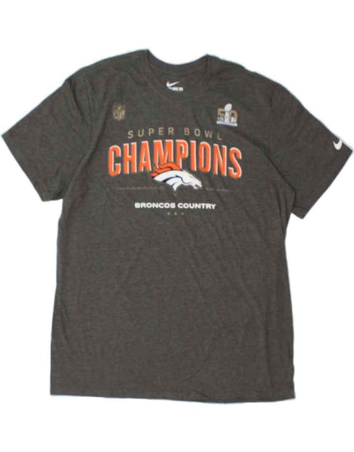 NIKE Mens Broncos Graphic T-Shirt Top XL Grey Vintage Nike and Second-Hand Nike from Messina Hembry 