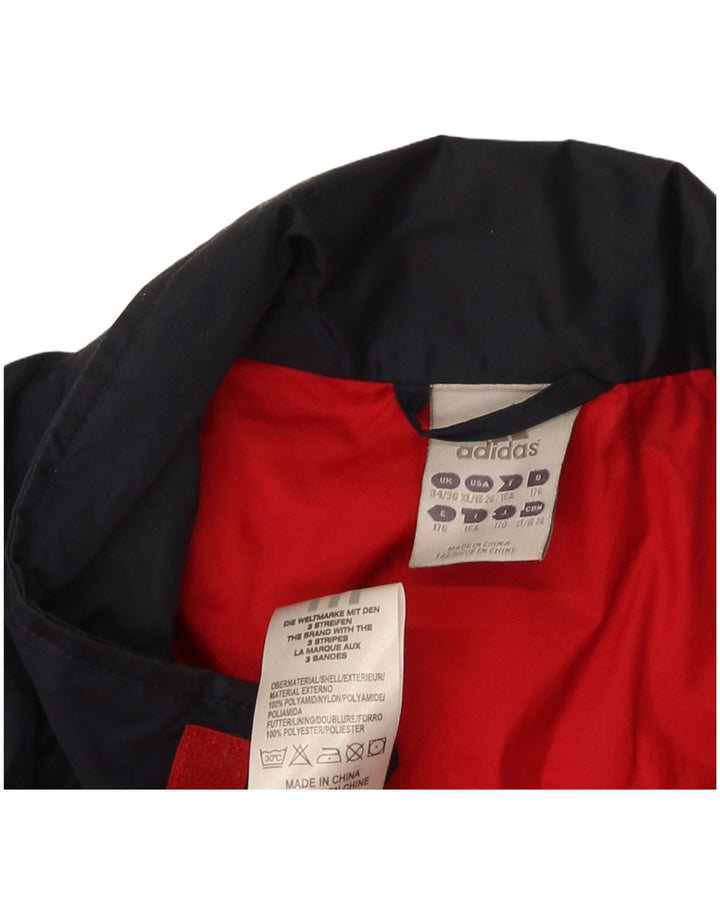 Adidas Boys Raincoat 15-16 Years Navy Blue Colourblock Polychlorid