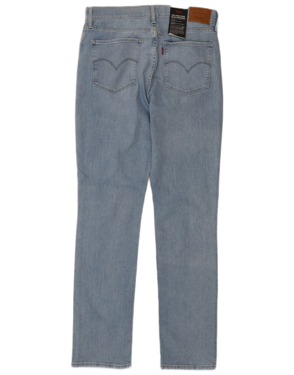Levi's Womens 724 Distressed High Rise Straight Jeans W30 L32 Blue Cotton