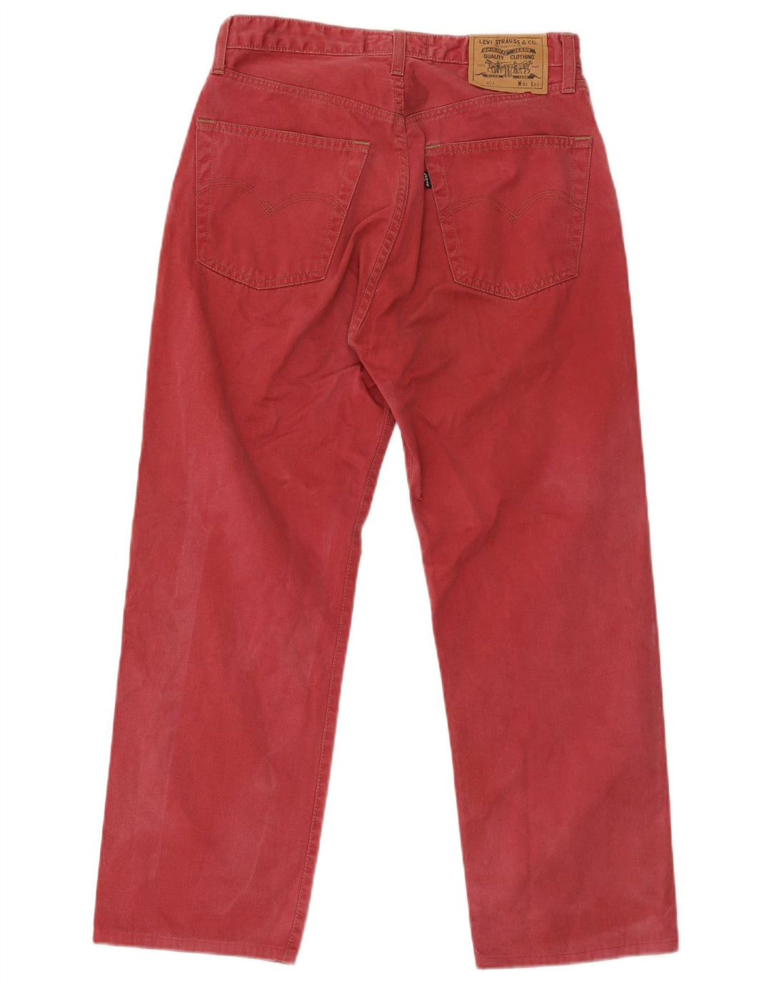 Levi's Mens 401 Straight Jeans W31 L26 Red Cotton
