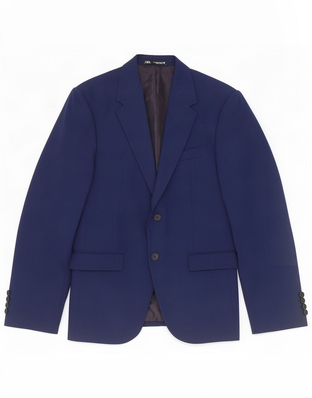 Zara Mens 2 Button Blazer Jacket EU 48 Medium Navy Blue