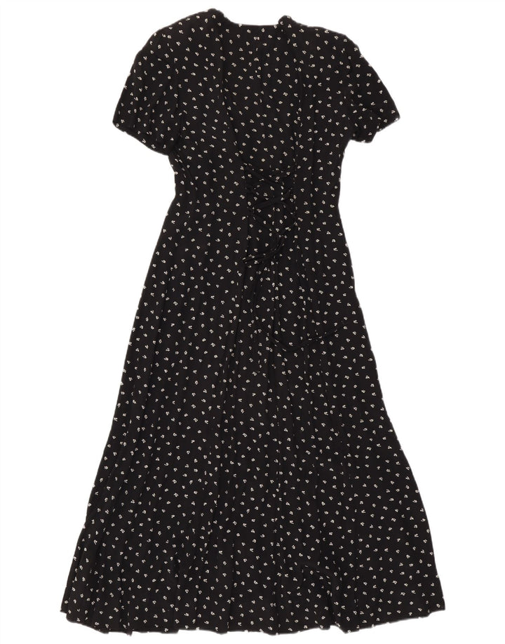Superior Womens Maxi Dress IT 44 Medium Black Floral