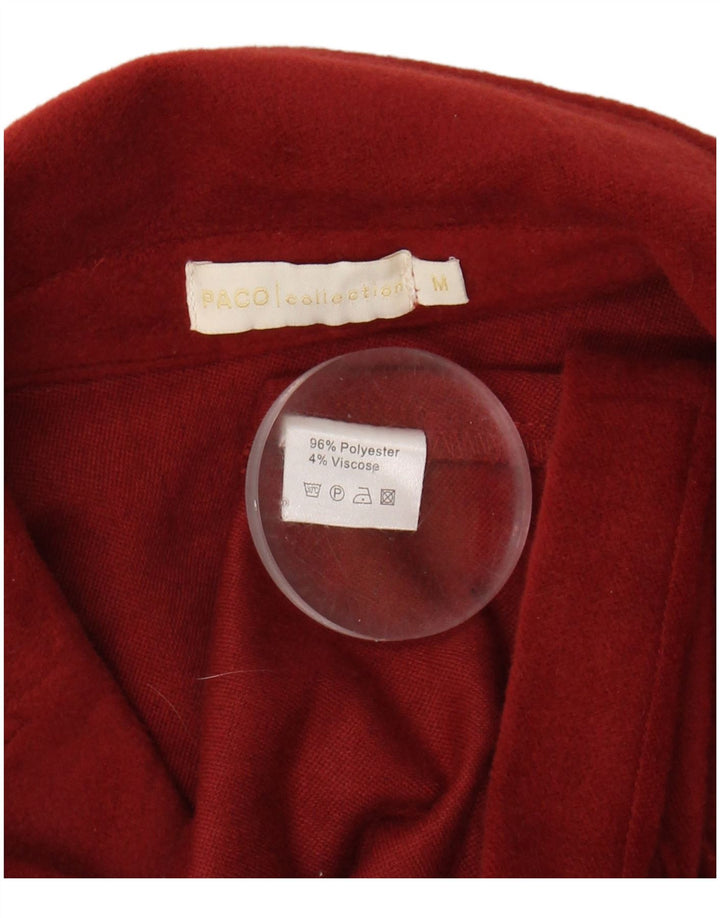 VINTAGE Womens 3 Button Blazer Jacket UK 14 Medium Red Polyester
