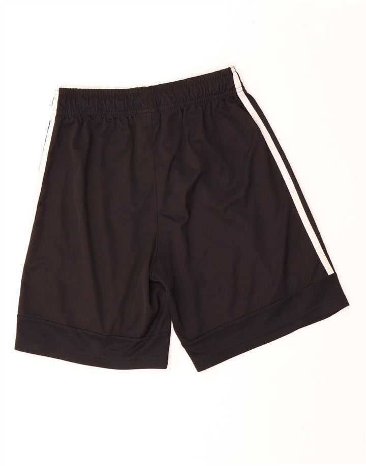 ADIDAS Boys Sport Shorts 13-14 Years Black Polyester