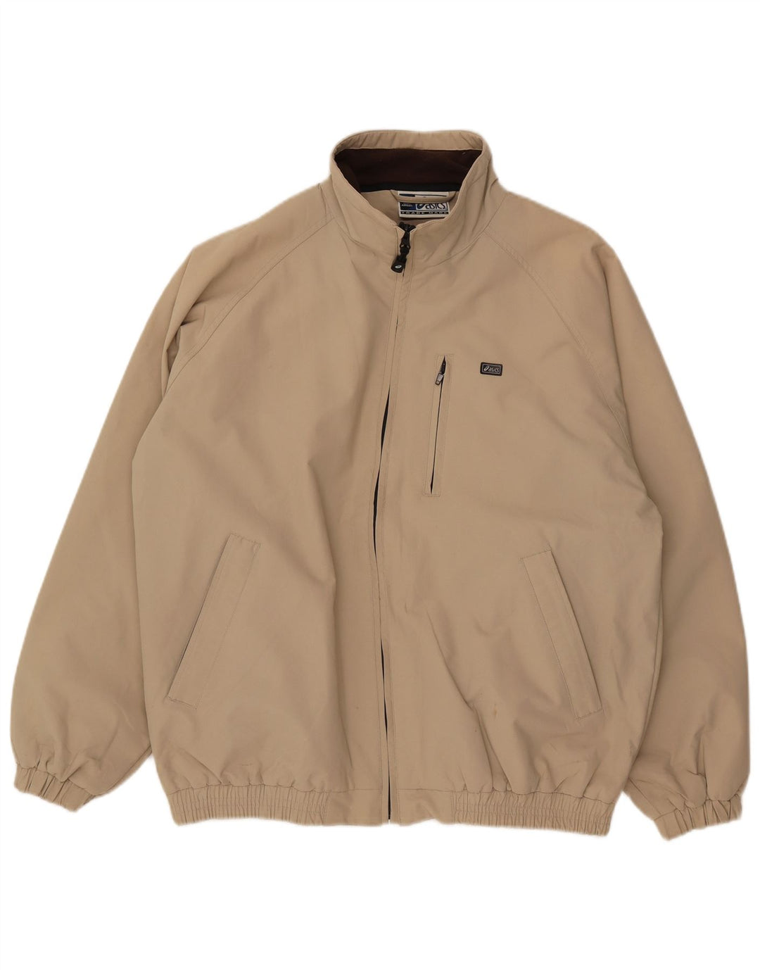 Asics Mens Bomber Jacket UK 40 Large Beige Polyamide