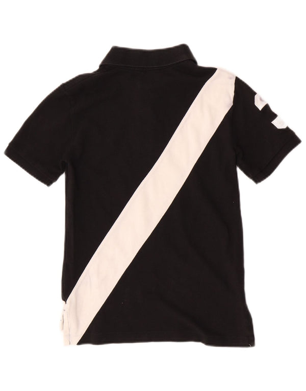 Polo Ralph Lauren Boys Graphic Polo Shirt 7-8 Years Small Black Colourblock