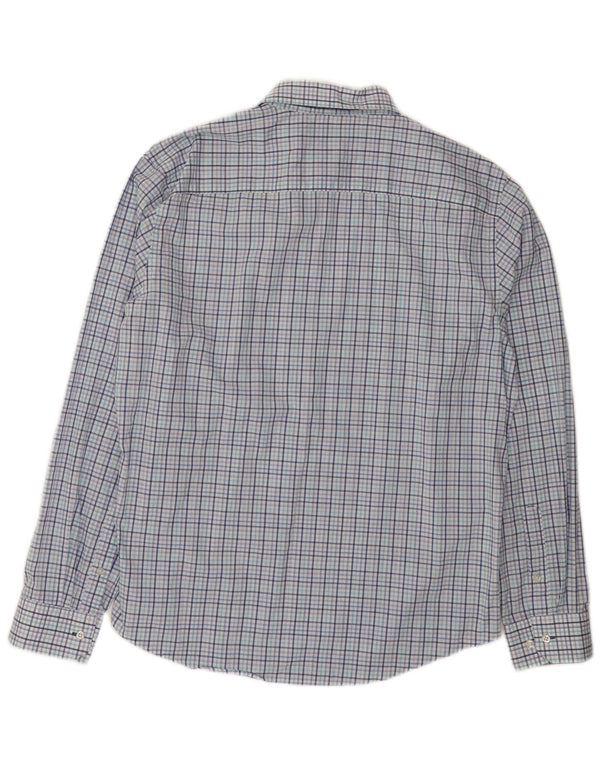 Izod Mens Shirt Size 16 1/2 Large Blue Check Cotton