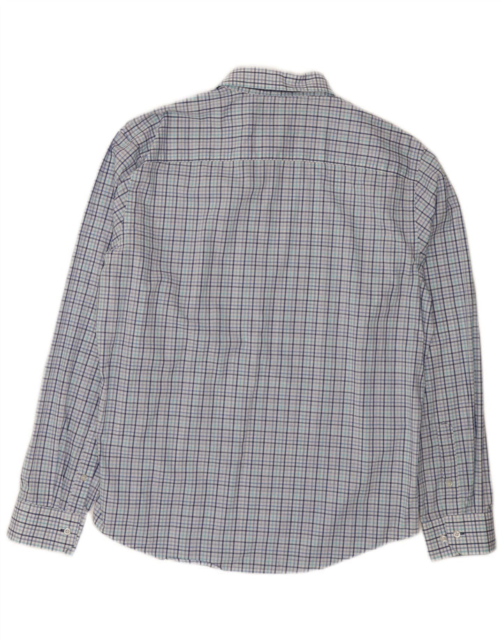 Izod Mens Shirt Size 16 1/2 Large Blue Check Cotton