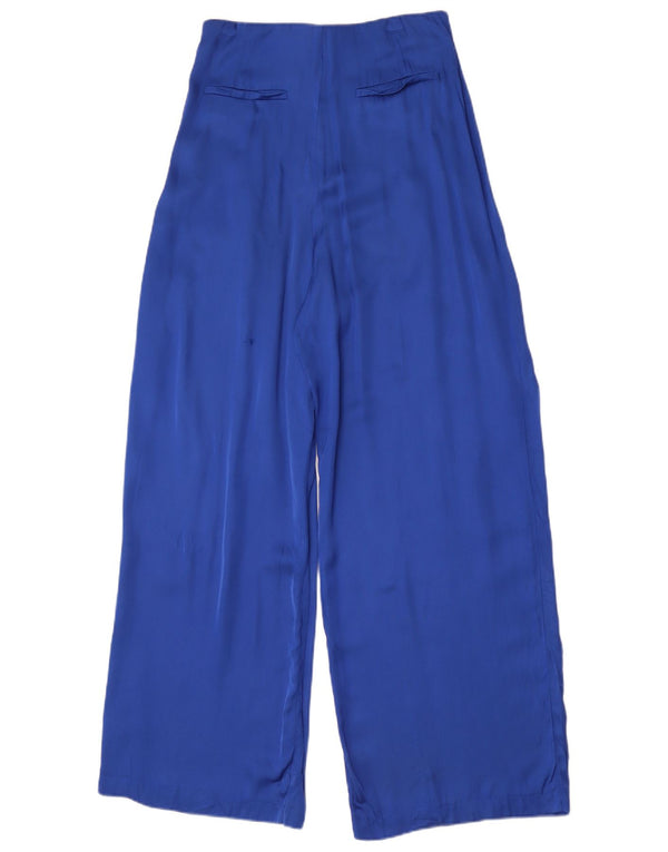 Zara Womens High Waist Wide Leg Casual Trousers Medium W28 L30 Blue