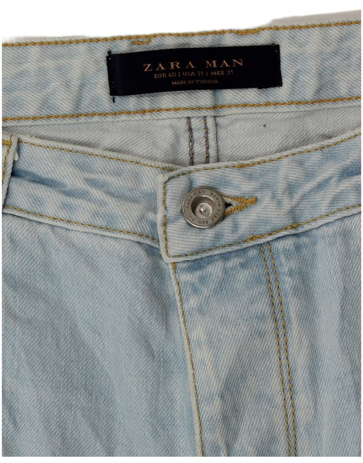 Zara Mens Straight Jeans EU 40 Medium W31 L33 Blue Cotton