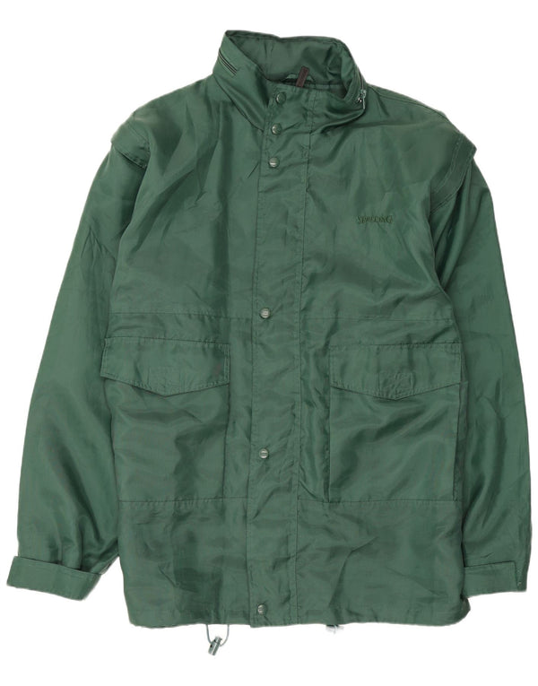 Spalding Mens Hooded Rain Jacket UK 42 XL Green Polyamide