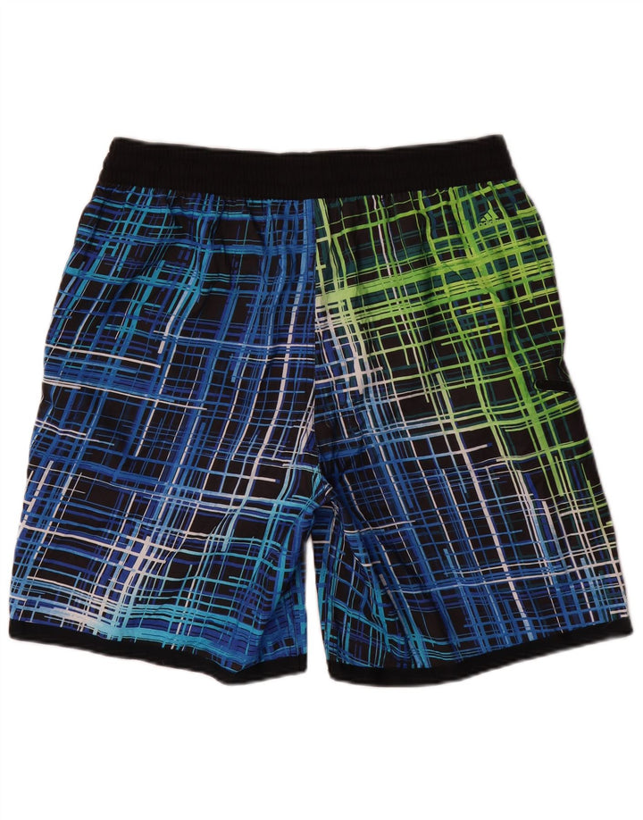Adidas Mens Graphic Swimming Shorts Large  Blue Geometric Polyester
