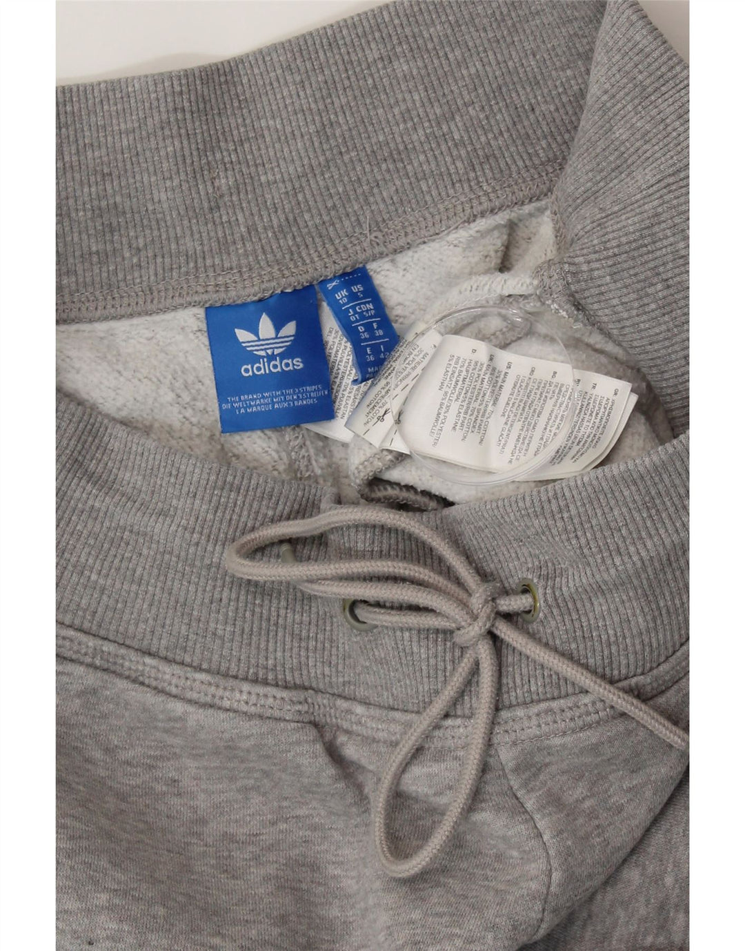 ADIDAS Womens Tracksuit Trousers Joggers UK 10 Small Grey Cotton