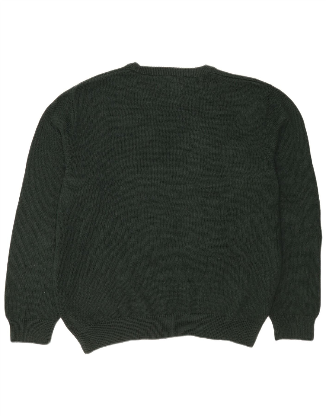 Chaps Mens Crew Neck Jumper Sweater XL Green Cotton