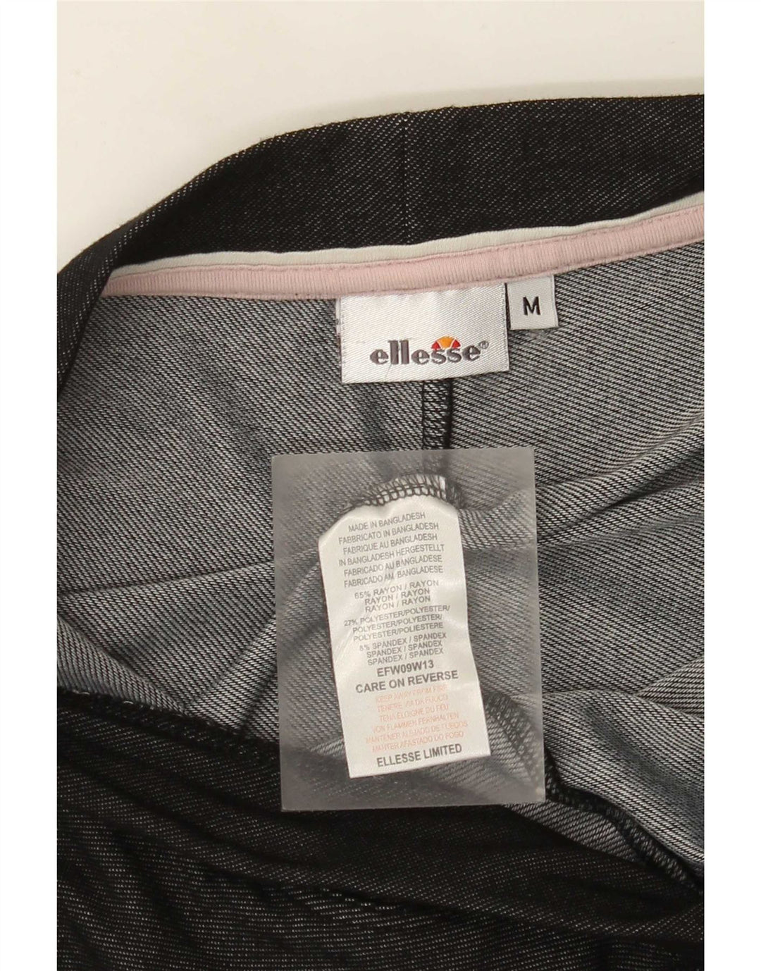 Ellesse Womens Leggings UK 12 Medium Black Rayon