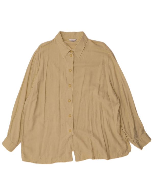 Hammerle Womens Oversized Shirt Blouse EU 50 3XL Beige Viscose