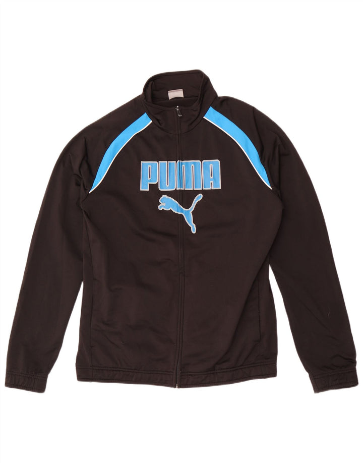 Puma Mens Graphic Tracksuit Top Jacket Medium Black Colourblock Polyester