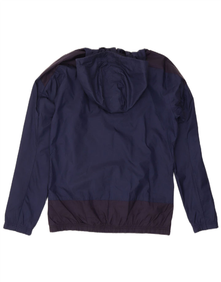 Puma Mens Hooded Rain Jacket UK 36 Small Navy Blue Colourblock Nylon