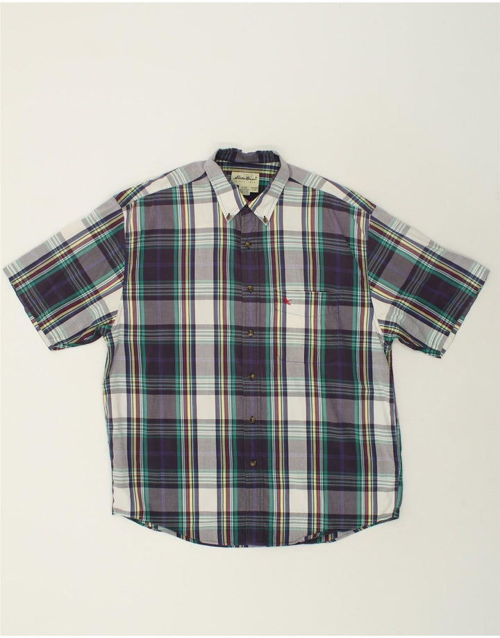EDDIE BAUER Mens Short Sleeve Shirt Large Multicoloured Check Cotton | Vintage Eddie Bauer | Thrift | Second-Hand Eddie Bauer | Used Clothing | Messina Hembry 