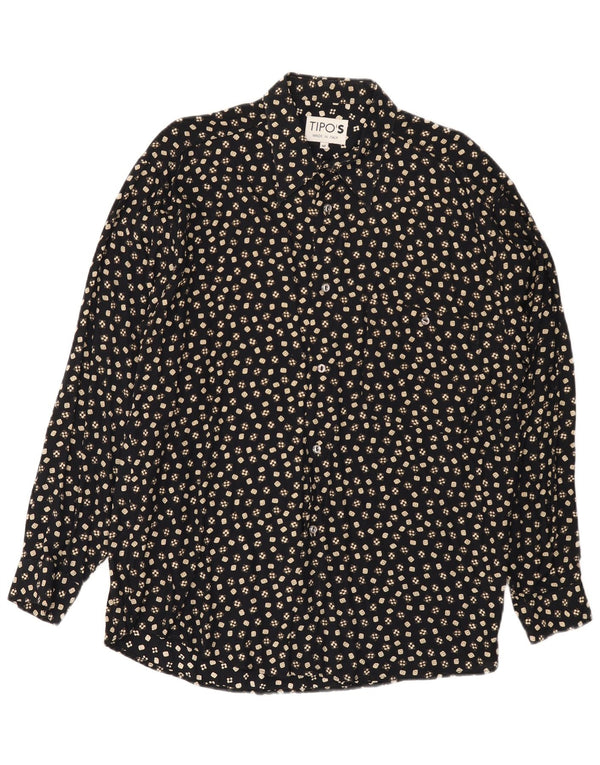 Tipo' S Mens Shirt Medium Black Floral Viscose