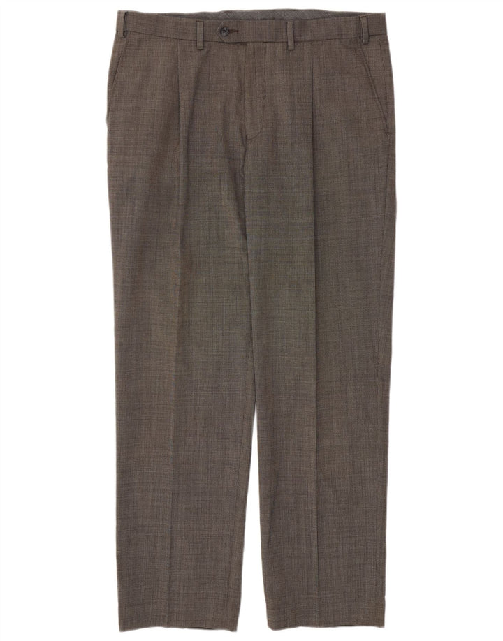 Marks & Spencer Mens Regular Fit Casual Trousers W36 L31 Grey Polyester