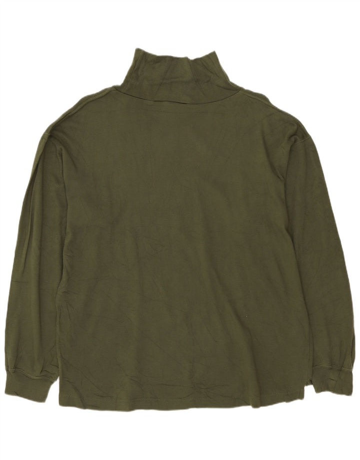 Dockers Womens Top Long Sleeve UK 14 Medium Khaki Cotton