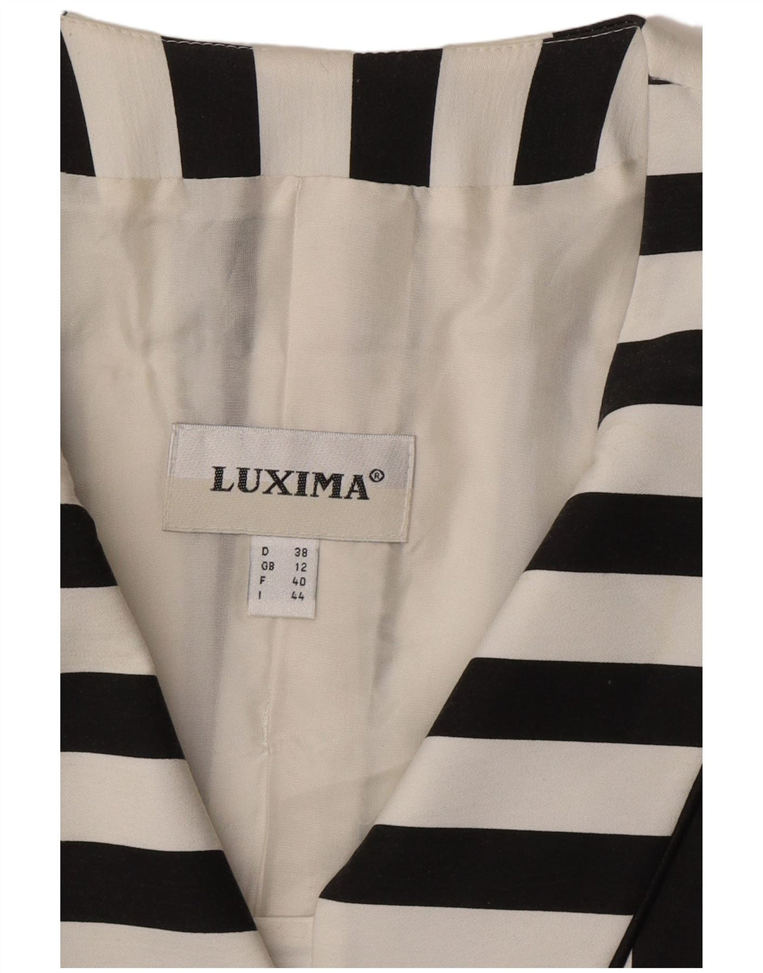 Vintage Womens 5 Button Blazer Jacket UK 12 Medium Black Striped Cotton