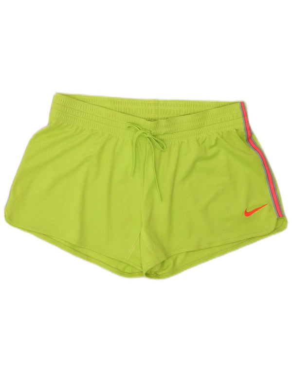 Nike Womens Dri Fit Sport Shorts UK 14 Medium Green Polyester