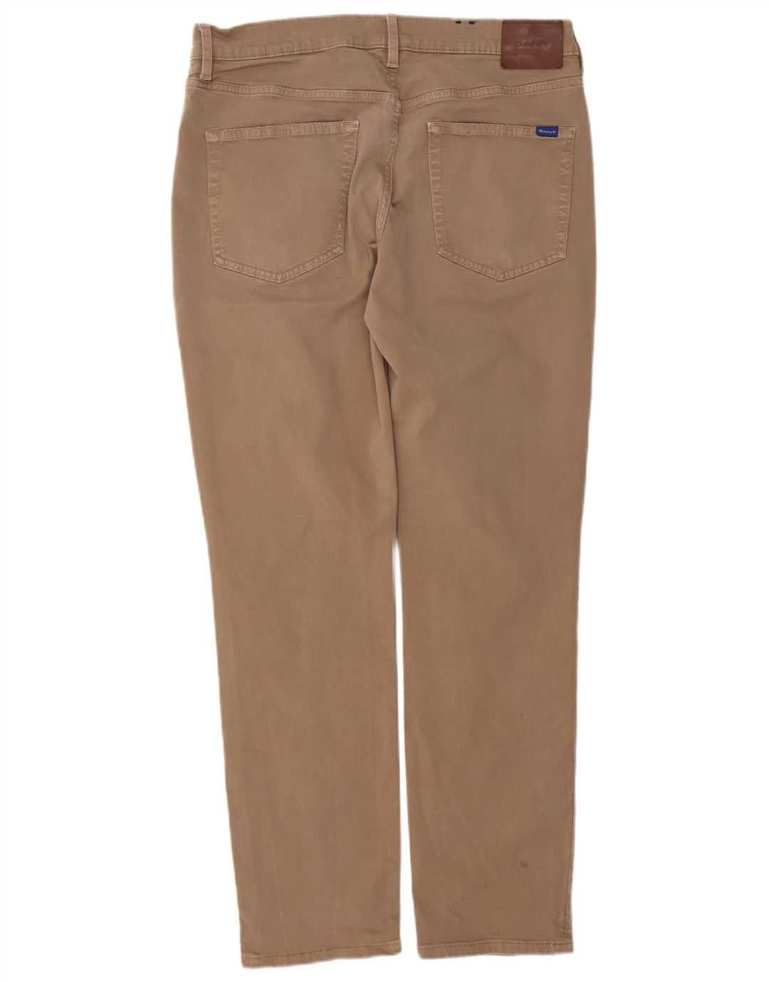 GANT Mens Slim Casual Trousers W36 L32  Beige Cotton